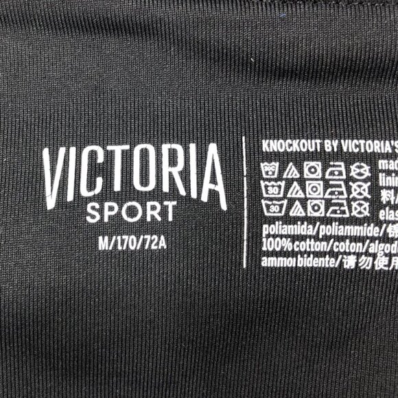 Victoria Sport Athletic leggings in Black with White Streaks Accent Size M - Picture 4 of 13